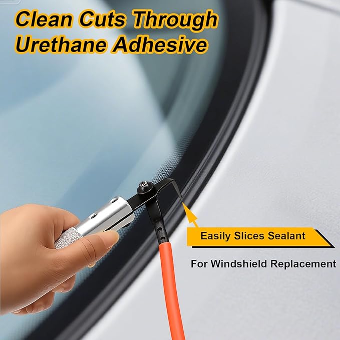 LIHAISHENG Auto Windshield Removal Tool with T-Handle – Manual Windshield Cut-Out Knife for Car Glass Replacement, Urethane Adhesive Cutter with Durable Blade and Non-Slip Grip