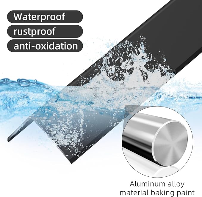 Black Wall Corner Protector, 4Pcs, Length 35.4in, Width 0.79in - Self Adhesive Metal Corner Protector for Aluminum Trim molding, Cabinet Edge Guard, Easy to Install
