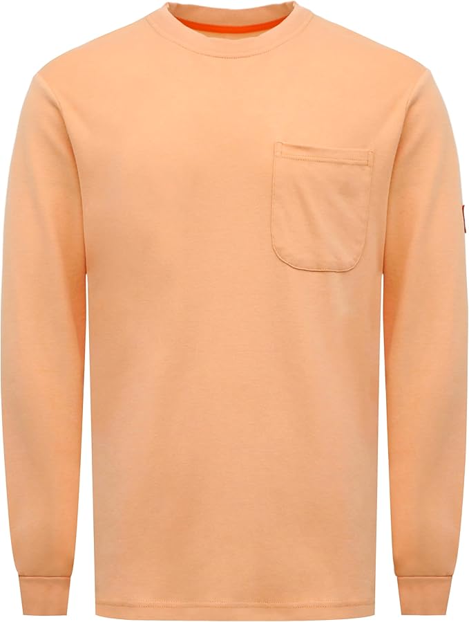 TICOMELA FR Shirts for Men Flame Resistant Shirt NFPA2112/CAT2 7oz Fire Retardant Men's Long Sleeve Henley Shirts