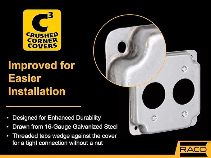 HUBBELL ELECTRICAL PROD 807C 4"W/2 1.40 6 HOLES SQUARE COVER