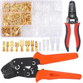 Twidec/640Pcs 2.8/4.8/6.3mm Quick Splice Male and Female Wire Spade Connector Crimp Terminal Golden Kit with Wire Terminal Crimping Pliers Tools 26-16AMG for Electrical Wiring Car Audio Speaker