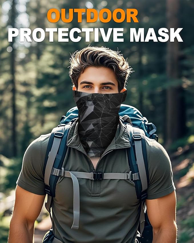 4Pack Neck Gaiter for Men Women Face Cover Mask Head Wrap Balaclava Headwear Bandana Headband Magic Scarf