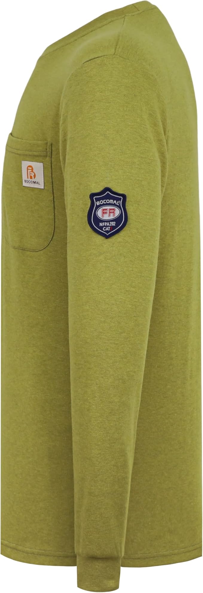 BOCOMAL FR Shirts Crewneck 7oz Midweight Flame Resistant Clothing NFPA2112 CAT2 Men's Fire Retardant Work Shirt