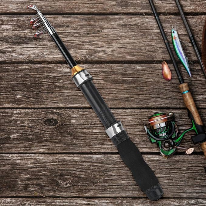 Fishing Rod, Universal Mini Small Sea Pole Portable Short Pole Ice Fishing Rod Mini Pocket Sea Fishing Tools for Ice Fly Fishing Sea Saltwater Kit Gift for Festivals