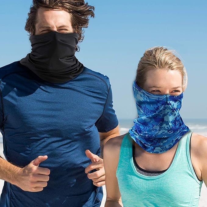 Geyoga Neck Gaiter Bandana Face Mask Summer UV Protection Cooling Breathable Face Mask Neck Scarf Balaclava for Men Women