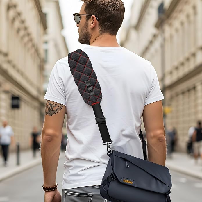 Ultra Comfortable Shoulder Strap Bag Belt with Anti-Theft Pockets and Padded, 2 Tone Reversible Use, Stylish & Secure