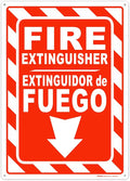 Brimar - 10 x 14" - Bilingual Fire Extinguisher Sign - Polyethylene Plastic - Bilingual Design - Easy Installation