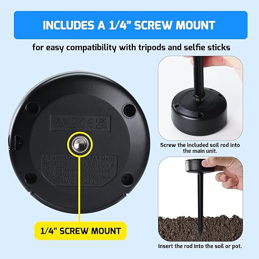 PAR Meter 2 in 1 PAR DLI Meter with Data Logging, Record and Export 5 Years of Data, 400-700nm PPFD Meter Sunlight Meter Measure PPFD and DLI (Daily Light Integral), Light Measurement Tool for Plants