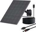 Zivif USB C Solar Panel for Security Cameras, 10W Solar Charger with USB-C Cable, DC 5.5x2.1mm & Micro USB Port, IP66 Waterproof with Adjustable Mount & 10FT Cable
