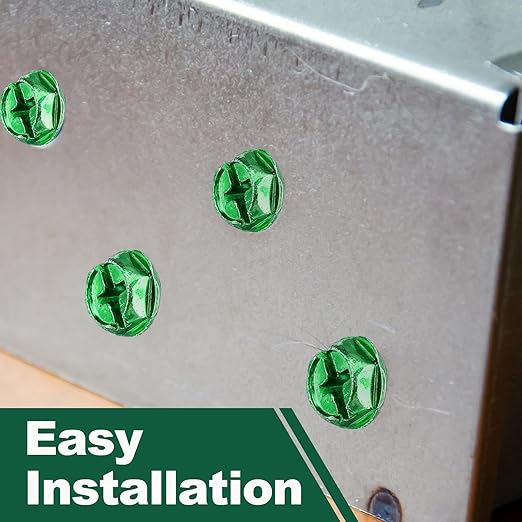 Tandefio 100 Pcs Ground Screws for Electrical Box, 10-32 x 3/8 Inch Green Hex Head Grounding Screw Combo Slotted Hex Washer Head for Electrical Junction Box, Metal Outlet and Switch Boxes