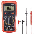 Digital Multimeter with Premium Probes, Measures AC/DC Voltage, Current, Resistance, Diode, Triode, Suitable for Household use, and Industrial use - Red