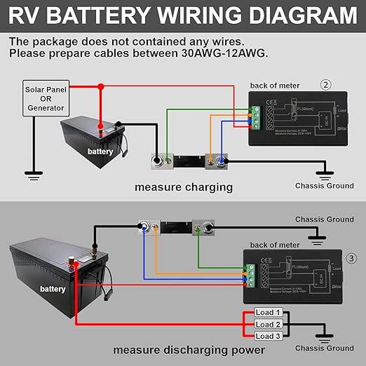 DROK DC Power Meter, 8-100V 100A Volt Amp Watt Meter, LCD Display Multimeter Voltage Current Energy RV Battery Monitor Voltmeter Ammeter Wattmeter with 100A Battery Shunt