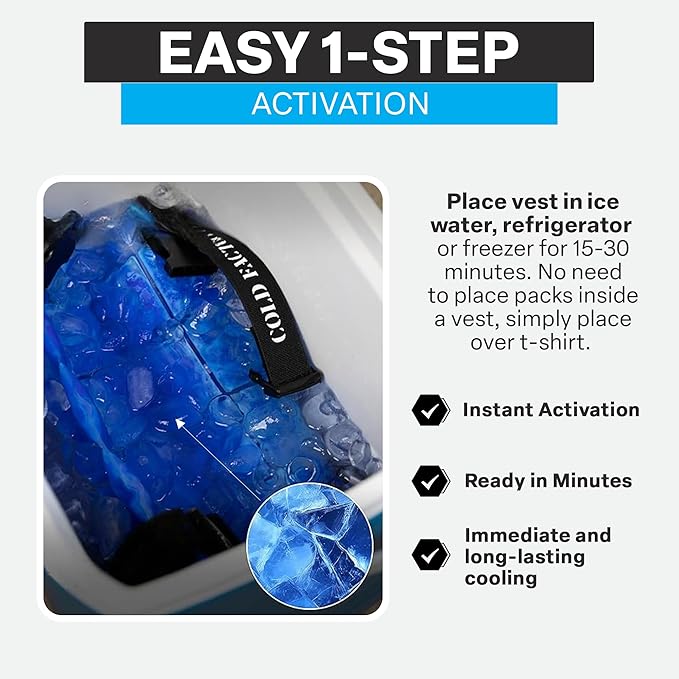 COLD FACTOR Ice Pack Cooling Vest for Men & Women—Lightweight, Adjustable Phase Change Cooling Vest for Hot Weather, Athletes, Outdoor Work, Industrial Use - Breathable Technology, Functional, Stylish