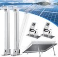 2PCS Adjustable Solar Panel Tilt Mount Brackets Aluminum Alloy Mounting Bracket Stand Systems Support 50W 70W 100W 150W 200W 300W 400W Solar Panels for Ground, Roof, Boat, Wall ,Railer, RVs