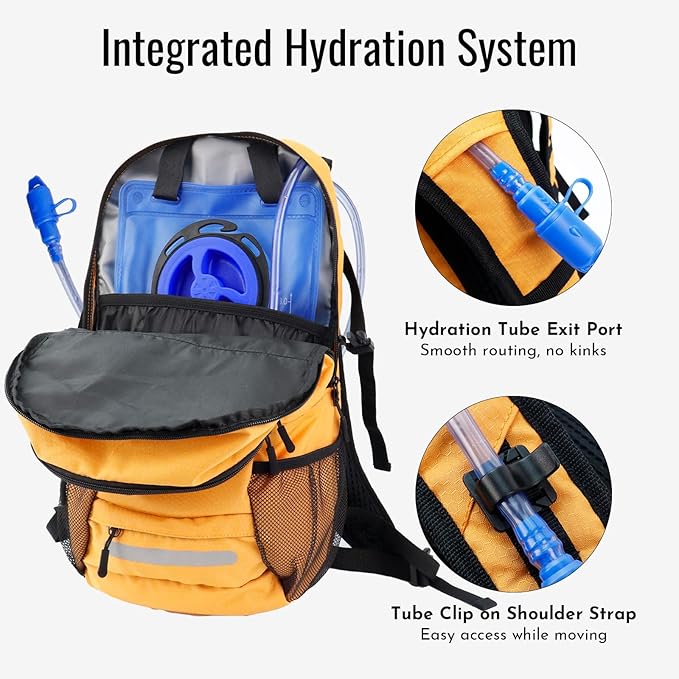Zavothy 20L Multipurpose Hiking Backpack with 3L Water Bladder – Durable Hydration Backpack with Insulated Bladder Compartment, Hidden Helmet Holder & Rain Cover – for Hiking, Commuting, and Camping