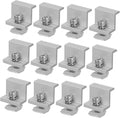 POPETPOP 12pcs Solar Panel Bracket Clips Metal Fixed Clamp for Solar Panel Installation Easy to Use Side Pressure Components for Outdoor Photovoltaic Systems