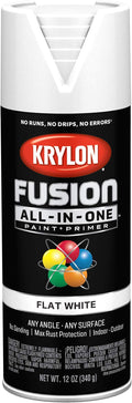 Krylon Fusion All-In-One Adhesive Spray Paint for Indoor/Outdoor Use, 12 oz, White
