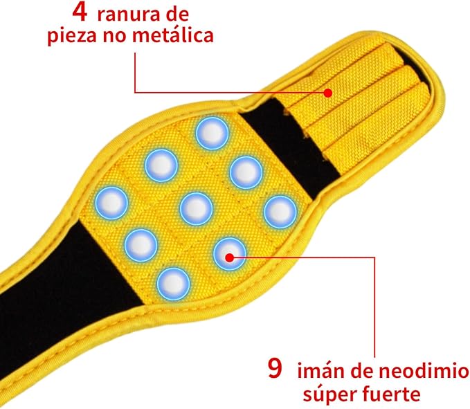 Magnetic Wristband with Super Strong Magnets Holds Screws, Nails, Drill Bit. Unique Wrist Support Design Cool Handy Gadget Gift for Fathers (B)