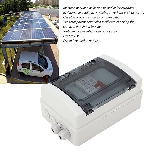 DC Solar Disconnect Switch, PV DC Miniature Circuit Breaker with IP65 Distribution Box for Solar Panels, 500V Photovoltaic Electrical Isolator Switch for Outdoor Use (32A)