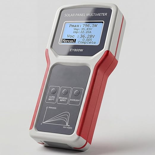 Solar Panel Tester/EY800W Solar Panel Meter/PV Testing Instrument Ultra Open Circuit Voltage Auto/Manual MPPT Clear LCD