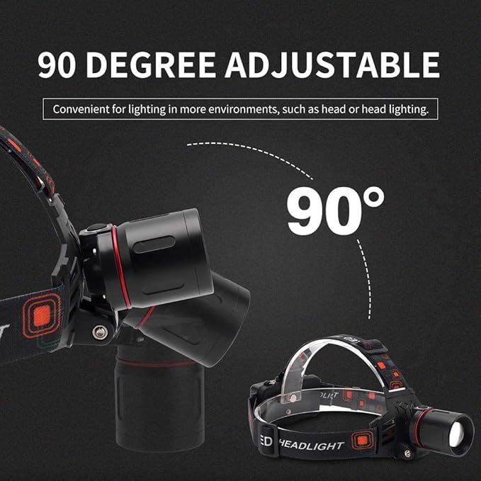 WINDFIRE Red Light Hunting Headlamp Rechargeable, 600 Lumens Bright LED Headlight 3 Modes Tactical Zoomable Headlamps for Astronomy Night Vision Predator Hunting Coyote Hog