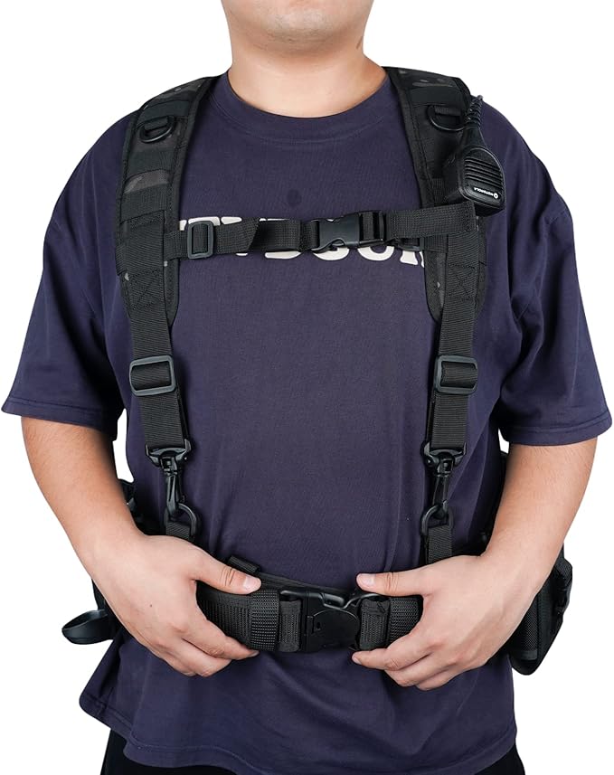 MELOTOUGH Tactical Outdoor H-Harness Duty Belt Suspenders (Battle Belt not Included)