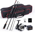 Goture Spinning Fishing Rod & Reel Combo with Carrier Bag,6.6-9FT,Spin Reels, Lures Kit, Pliers, Braided Line, Fish Gripper, Carbon Fiber Freshwater Fishing Rod Full Kit for Starter