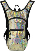 Zavothy Rave Hydration Backpack with 3L Bladder, Colorful Festival Hydration Pack with Side Pockets, Lightweight Water Backpack for EDM, Music Festivals, Hiking & Cycling