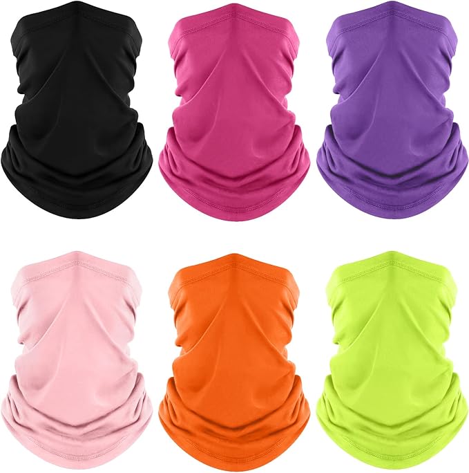 Fuinloth Neck Gaiter, 6 Pack Cooling UV Protection Bandana Face Mask Gator Scarf for Men Women