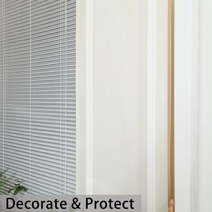 Aluminum Peel and Stick L Molding Corner Guards with 90° Angle for Wall Door Frame Cabinet Baseboard Protection and Decoration, 35.4in x 0.8in (3Pcs)