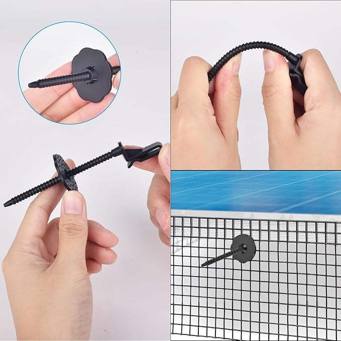 100 Sets Nylon Fasteners Clips for Solar Panel Bird Guard,Critter Guard Clips for Attaching Wire Mesh to Solar Panels,Solar Guard Clips, Solar Panel Clips for Squirrel Proof Bird Fence