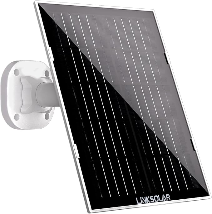 Solar Panel for Ring Security Camera Doorbell Outdoor, 8W Solar Panels Charger with Micro USB, DC & USB-C Port for Rechargeable Battery Camera, IP65, 9.8ft Cable, 360°Adjustable Bracket