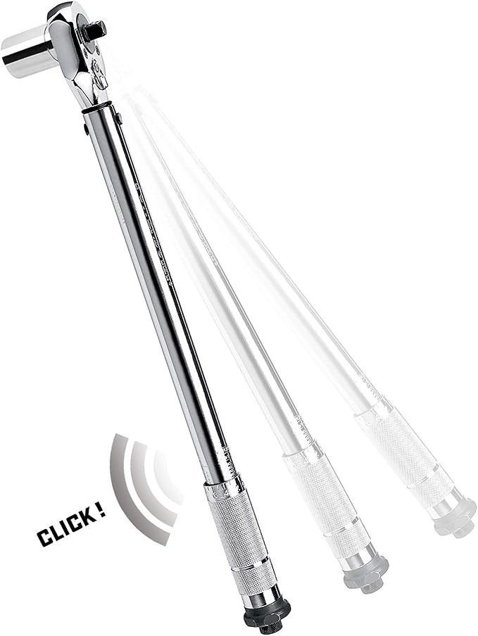 Powerbuilt Dual Drive Torque Wrench, 3/8 and 1/2 Inch Drives, 10ft Lbs, 19-inches Long, 10-150 Feet Range, Micrometer Style Torque Ranges 944001