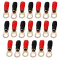 InstallGear 4 Gauge AWG Tinned Pure Copper Lugs Ring Terminals Connectors (20 Pack - 10 Positive/10 Negative) - Electrical Connectors, Heat Shrink Wire Connectors for 4 Gauge Wire, 4 AWG Ring Terminal