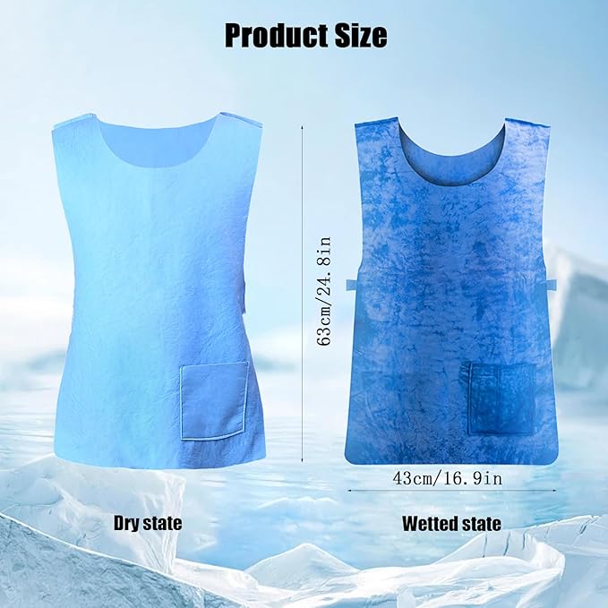 Cooling Ice Vest for Men Women,PVA Water Activated Evaporative Cool Cold Vest for Hot Weather Working Running