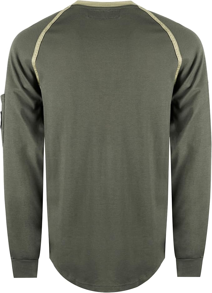 BOCOMAL FR Shirts 5.5oz Light Weight Henley and Short Sleeve Flame Resistant/Fire Retardant Clothing Shirt