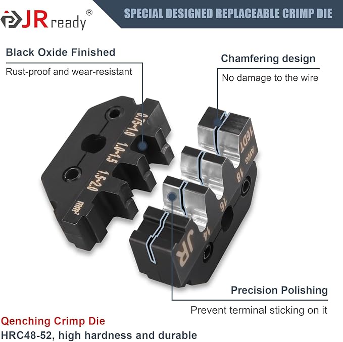 JRready ACT-LY-16DT Deutsch Crimp Tool Stamped, 14-18AWG Deutsch Open barrel Terminal Crimping Tool for DT Connector Stamped Contacts Size 16, Automotive Wiring Repair