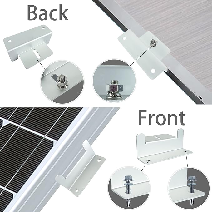 D&ONEHOS Solar Panel Mounting Z Brackets Lightweight Aluminum Corrosion-Free Construction for RVs, Trailers, Boats, Yachts, Wall and Other Off Gird Roof Installation, 16 Units per Set