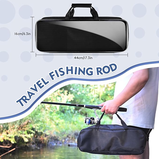 Telescopic Fishing Rod and Reel Combo, 2PCS 5.9FT Collapsible Fishing Pole Set with Pre-Loaded Spinning Reel Lures and Carrier Bag, Saltwater Freshwater Fishing Gear for Adults