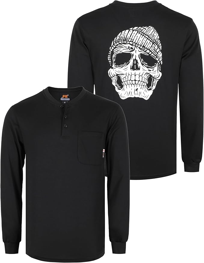 KONRECO FR Shirts for Summer Flame Resistant Shirt 5.5oz Light Weight CAT2 Henley Shirts