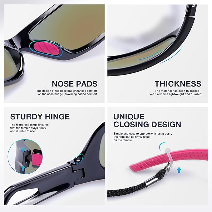 RIVBOS Polarized Sports Sunglasses Driving Sun Glasses Shades for Men Women Tr90 Frame for Cycling Fishing Running RB831
