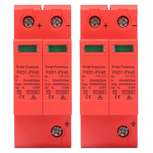 2P Protective Devices 2pcs 2P Protective Devices 40KA DC Photovoltaic Arrester with Remote Protectors (DC 750V)