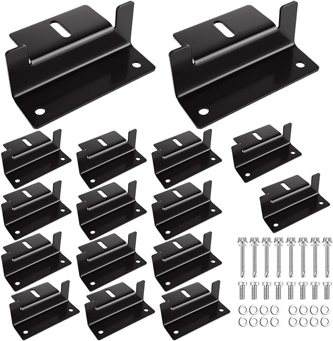 16PCS Solar Panel Mounting Brackets Black Solar Panel z Brackets Lightweight Aluminum Corrosion-Free for RVs, Trailers, Vans, Campers, Boats, Walls, Roof Solars Panels Mounting Z Bracket