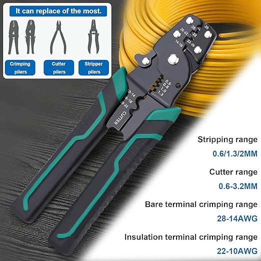 smseace 110PCS Heat Shrink Bullet Connectors with Crimping Tool 22-10AWG Waterproof Bullet connectors Heat Shrink Female&Male Connector for Automotive Boat Stereo Industrial Equipment