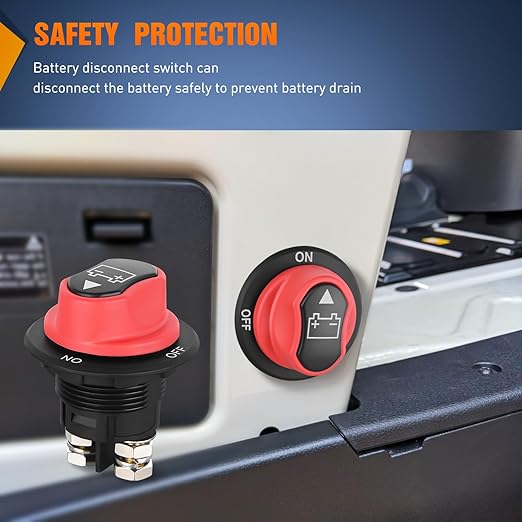 Nilight Battery Disconnect Switch 100A Master Disconnect Isolator 12V-48V On Off Power Cutoff Switch Waterproof Heavy Duty for Marine Boat Car RV ATV UTV Yacht, 2 Years Warranty