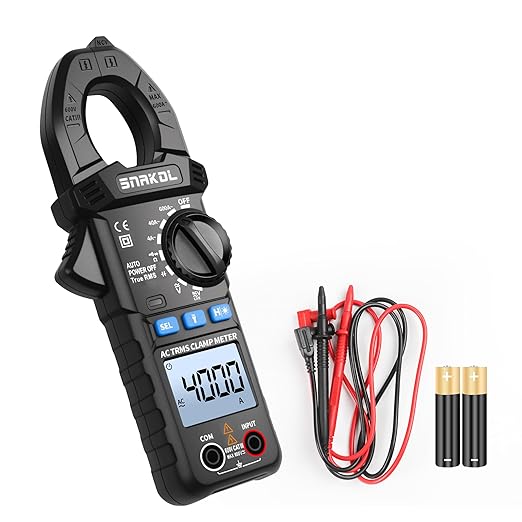 Digital Multimeter Tester 4000 Counts Amp Clamp Meter with 35mm Jaws for AC/DC Voltage and AC Current Meter, Resistance, Diode Capacitance, Continuity, Frequency, NCV Auto-Ranging