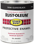 Rust-Oleum 7798502 Stops Rust Brush On Paint, Quart, Semi-Gloss Black