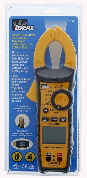 Ideal 61-757 - 600A AC/DC TRMS TightSight Clamp Meter