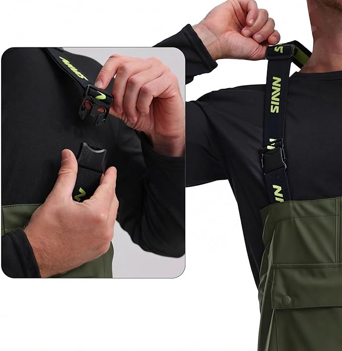 Men's Waterproof Workwear Bib Overalls - Heavy Duty Stretchable Rain Bibs for Fishing & Outdoor Work