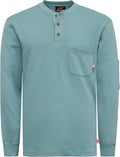 KONRECO FR Shirts for Men Long Sleeve 7oz Cotton Flame Resistant/Fire Retardant CAT2 Henley Shirt